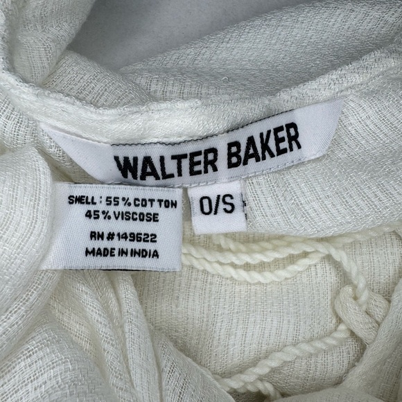 Walter Baker Cover Up One Size White Acapulco Kaftan Maxi Dress Tassels #186 - Picture 14 of 14
